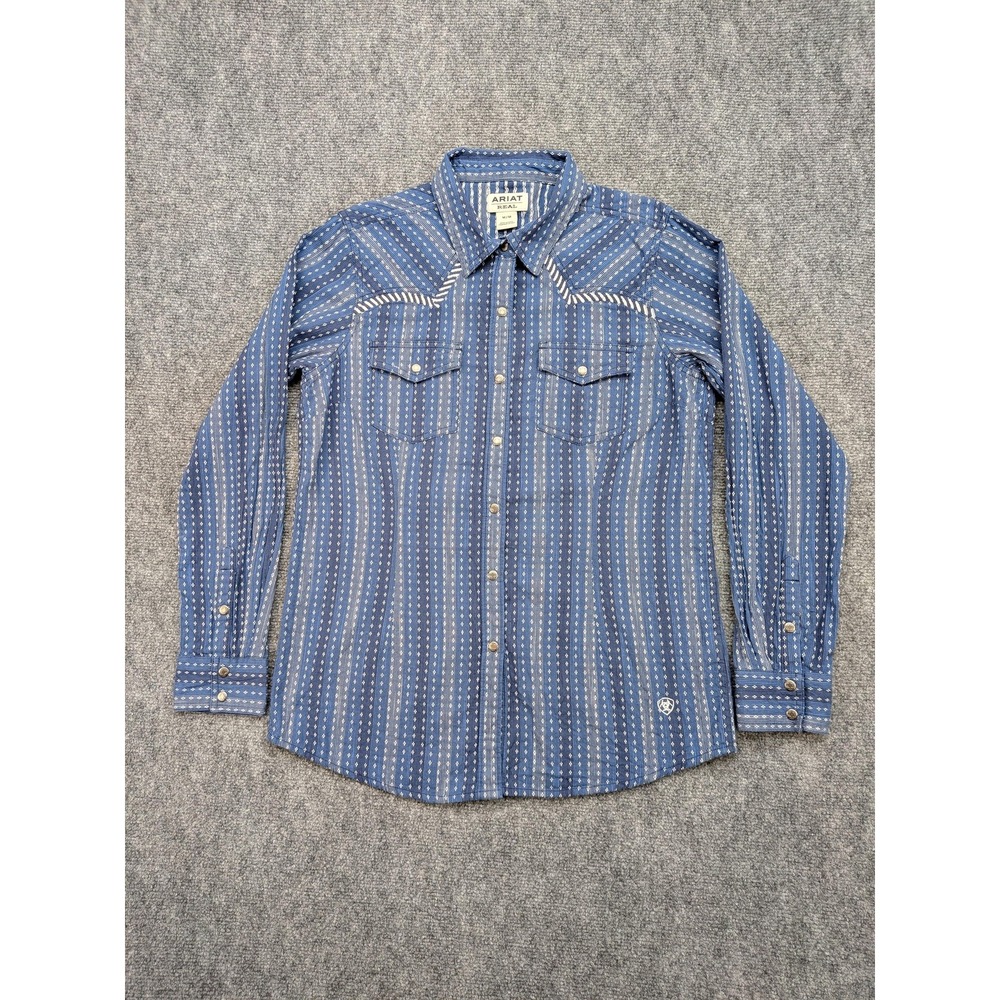 Ariat Blue Striped Western Snap Button-Down Shirt
